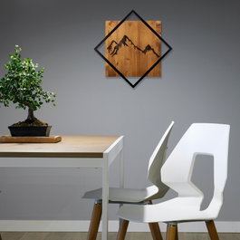 Wallity Mountain 2 - Accesorio decorativo de pared en nogal y negro